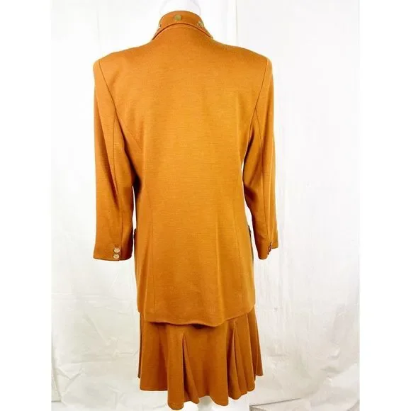 Vintage 1980's Lillie Rubin Studded Wool Knit Skirt and Blazer Suit - Picture 8 of 10